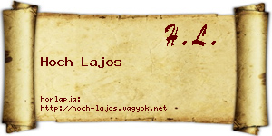 Hoch Lajos névjegykártya